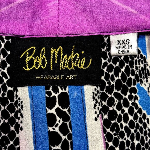 Bob Mackie Wearable Art Zebra Print Kimono XXS Semi-Sheer Boho Glam Statement - Picture 4 of 5